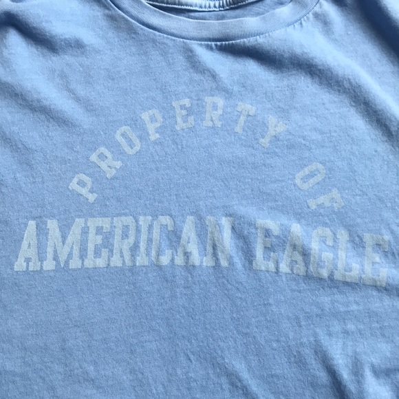 American Eagle cropped blue tee shirt - Picture 4 of 4